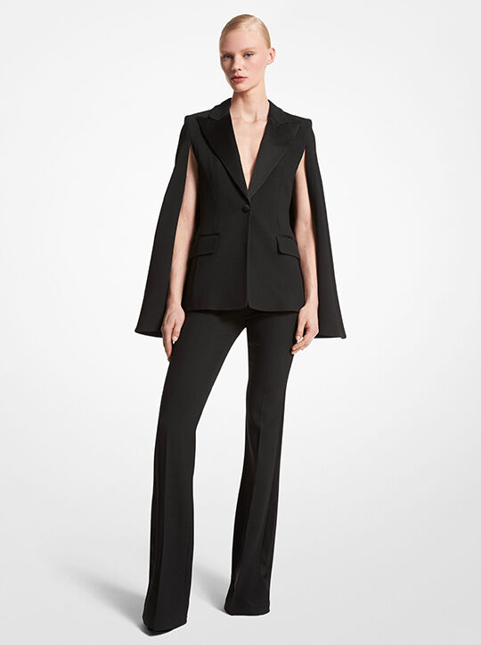 michael kors double crepe sabl  tuxedo cape jacket