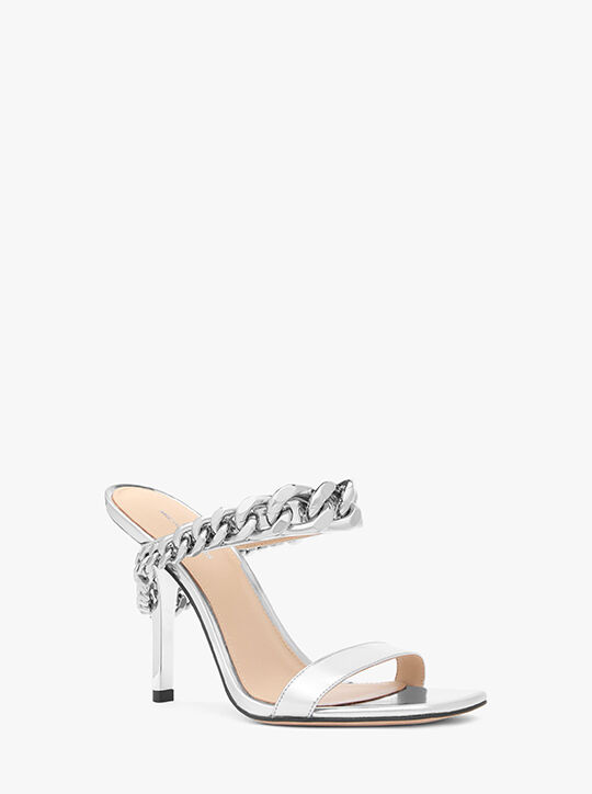 michael kors صندل بيانكا الجلدي اللامع المزين