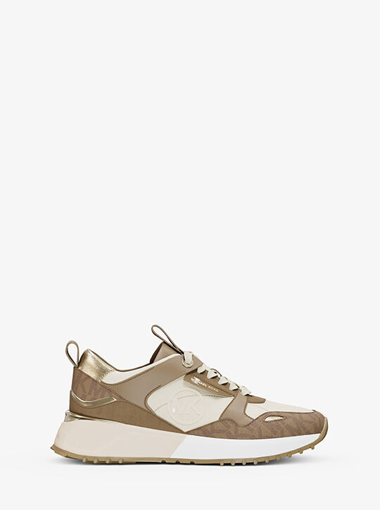 michael kors theo canvas trainer