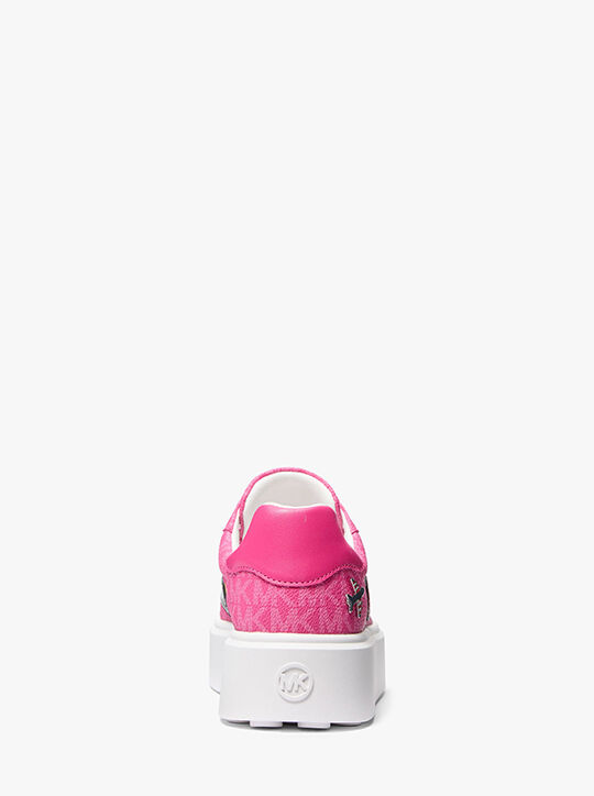 michael kors romey embellished signature logo platform sneaker