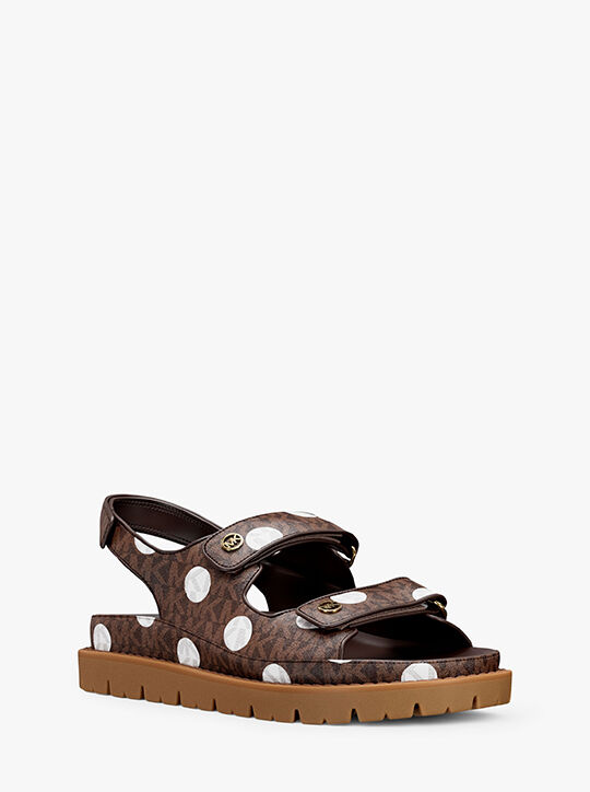 michael kors holland polka dot signature logo sandal