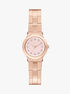 michael kors billie three hand rose gold tone stainless steel watch