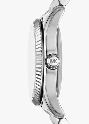 michael kors lexington pav  silver tone watch