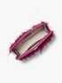 Tabitha Large Feather Embellished Leather Clutch