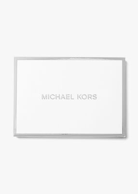 michael kors حافظة بطاقات جيت سيت  من الجلد المعدني المحبب