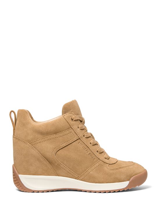 michael kors nikko s2 suede wedge trainer