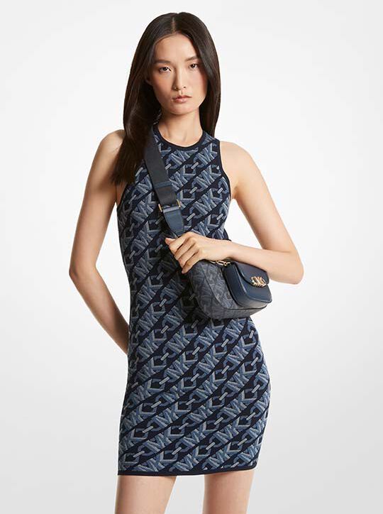 michael kors empire signature logo jacquard tank dress