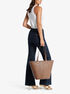 Flora Large Signature Logo and Leather Tote Bag michael kors flora large signature logo and leather tote bag