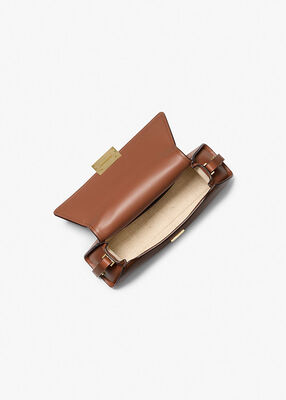 michael kors حقيبة كتف لودلو جلدية متوسطة الحجم