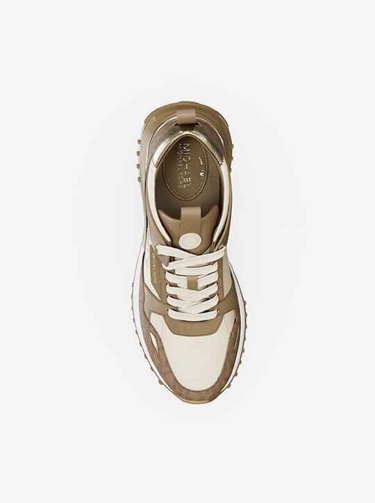 michael kors theo canvas trainer