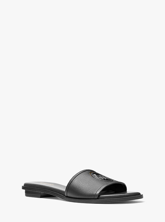 michael kors deanna cutout leather slide sandal