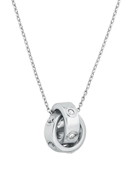 michael kors logo and cubic zirconia necklace