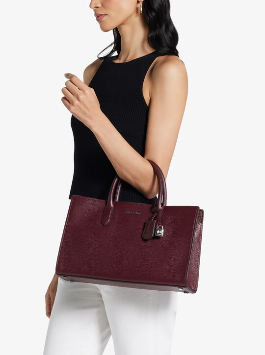 michael kors scarlett medium crocodile embossed patent leather satchel