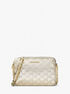 michael kors jet set large logo embossed patent crossbody bag
