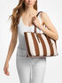 michael kors quinn large striped canvas tote bag