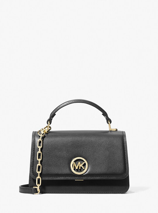 Delancey Small Leather Crossbody Satchel, BLACK | Michael Kors KSA