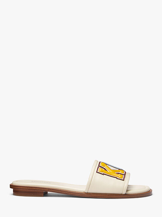 michael kors deanna embellished faux leather slide sandal