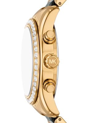 michael kors lexington pav  gold tone and ceramic watch
