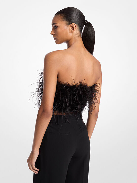Feather Embellished Tube Top michael kors feather embellished tube top