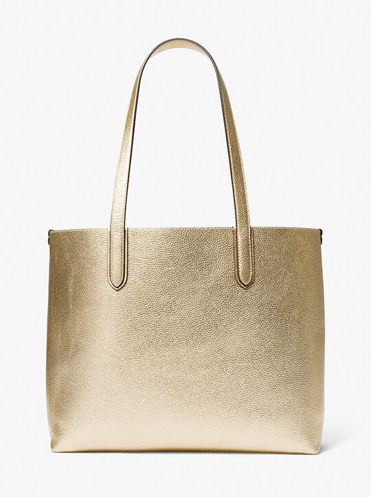 Eliza Extra-Large Metallic Pebbled Leather Reversible Tote Bag 