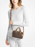 michael kors grayson small logo print woven duffel crossbody bag