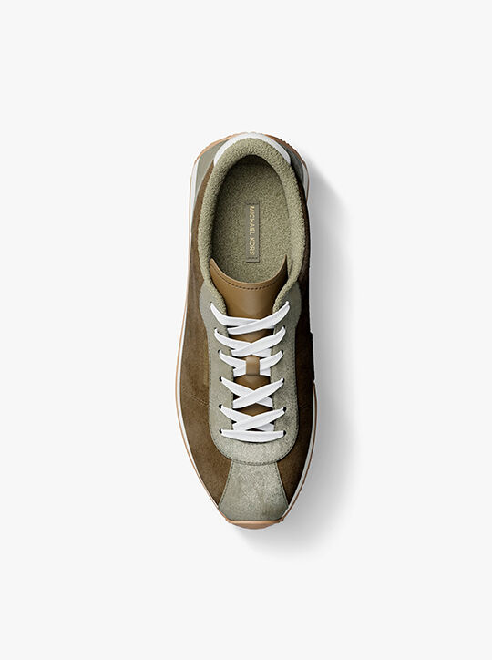 Rhodes Color-Block Suede Trainer michael kors rhodes color block suede trainer
