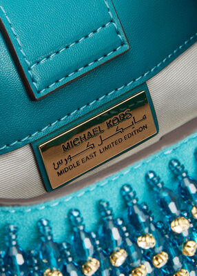 michael kors limited edition rosie extra small embellished satin bucket bag