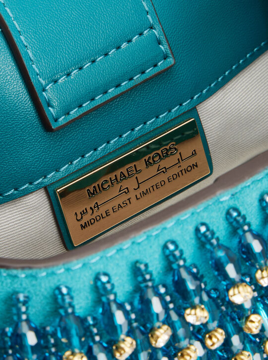 michael kors limited edition rosie extra small embellished satin bucket bag