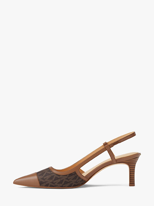 Alora Signature Logo Slingback Pump michael kors alora signature logo slingback pump