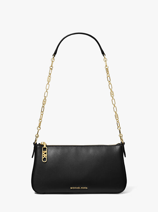 michael kors empire medium leather chain link pochette