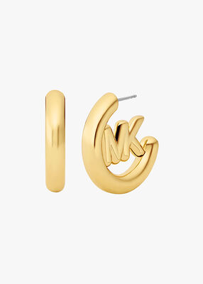 michael kors logo hoop earrings