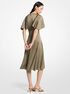 michael kors cape sleeve satin midi dress