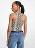 michael kors snake print scoop neck bodysuit