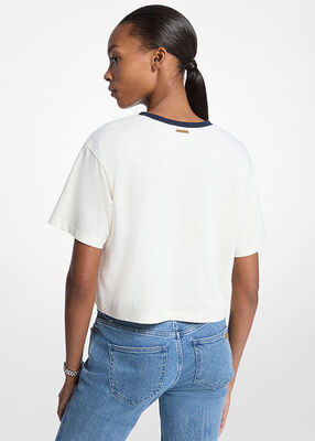 michael kors appliqu d cotton t shirt