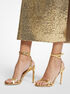 michael kors chrissy metallic python embossed leather sandal