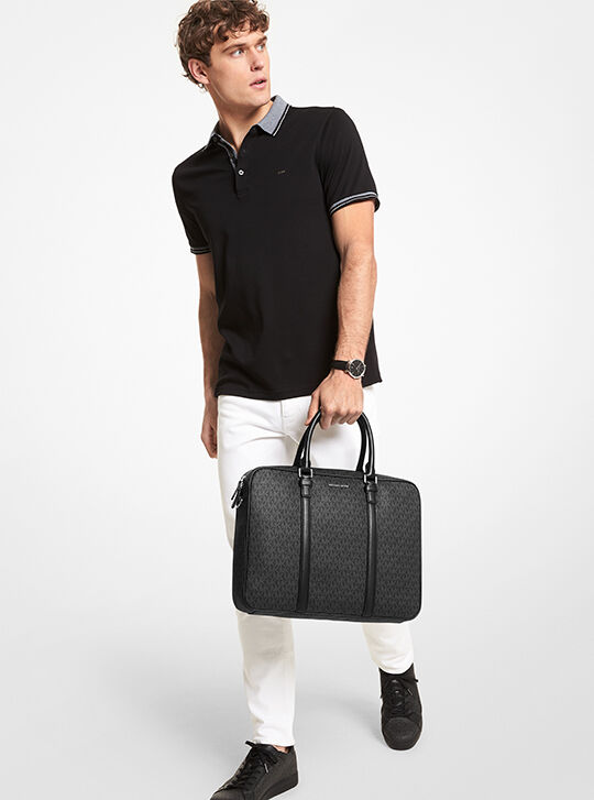 Hudson Logo Briefcase, BLACK | Michael Kors KSA