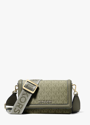 michael kors jet set small signature logo smartphone crossbody bag