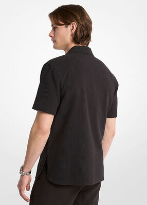 michael kors cotton waffle camp shirt