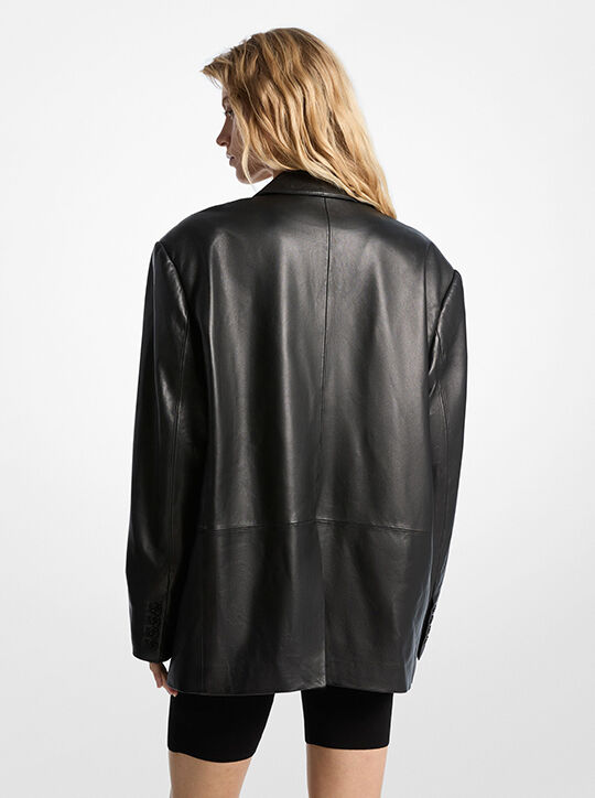 michael kors oversized leather blazer