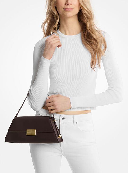 Ludlow Medium Leather Shoulder Bag, CHOCOLATE | Michael Kors KSA