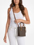 michael kors quinn extra small signature logo and leather convertible tote bag