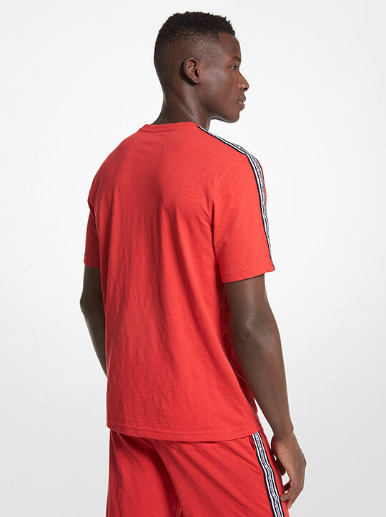 تي شيرت من مزيج القطن بطبعة شعار الماركة michael kors تي شيرت من مزيج القطن بطبعة شعار الماركة