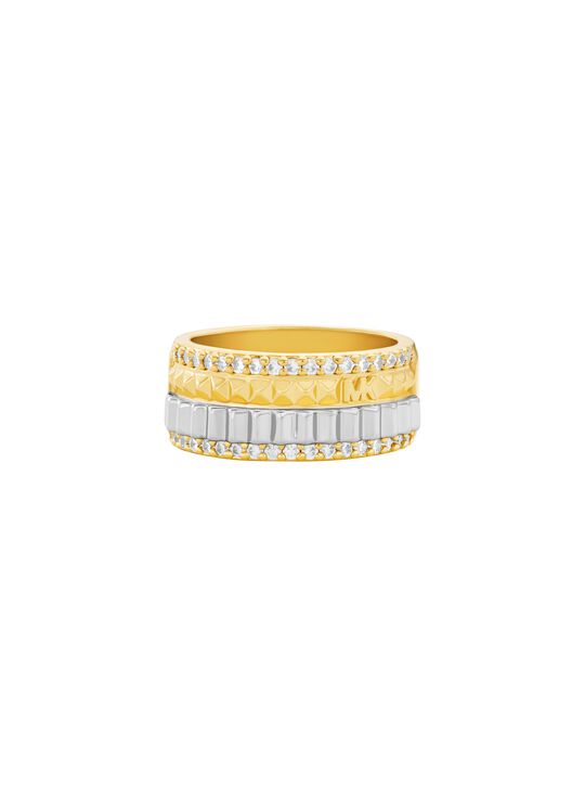 michael kors pav  two tone fluted ring