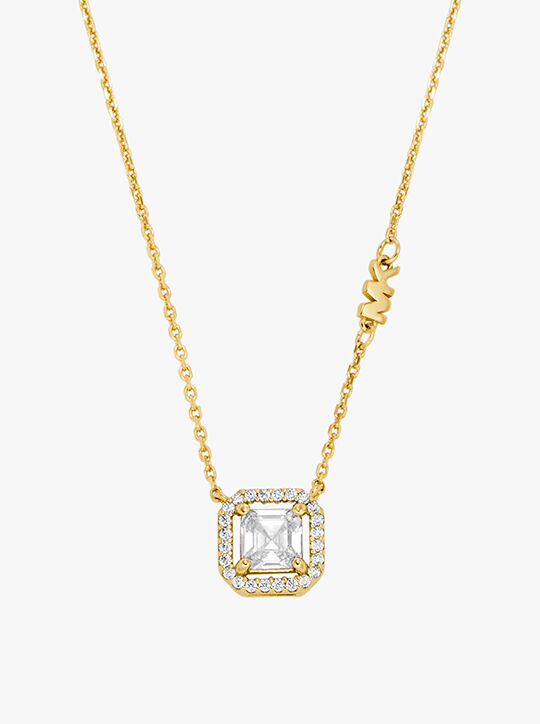 قلادة مايكل كورس مطلية بالذهب عيار ١٤ قيراطًا من الفضة الإسترليني بتصميم قطع آشر michael kors قلادة مايكل كورس مطلية بالذهب عيار ١٤ قيراطًا من الفضة الإسترليني بتصميم قطع آشر