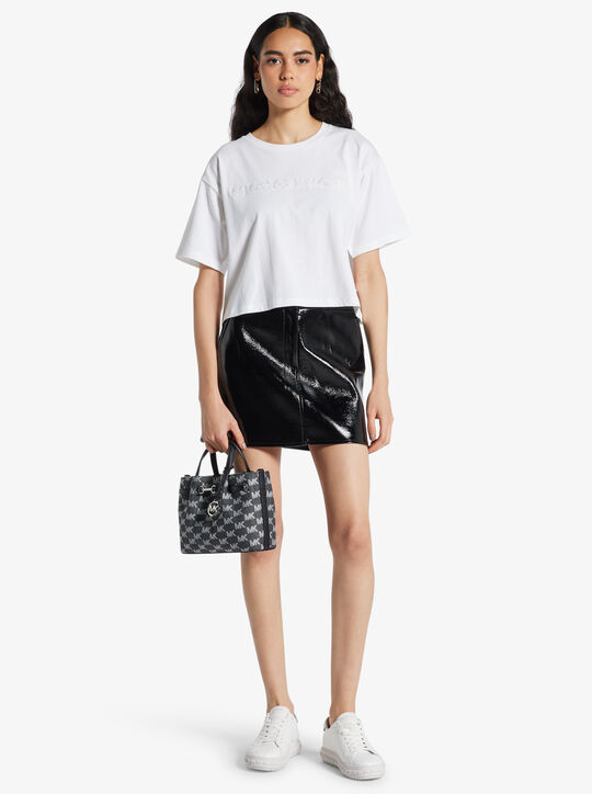 michael kors logo embossed cotton t shirt