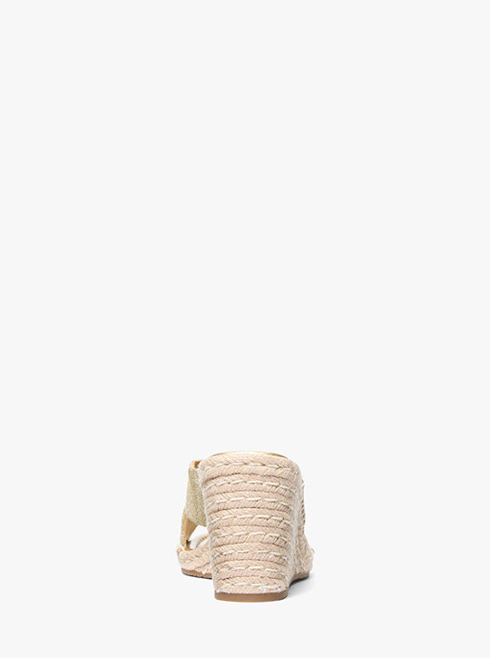 michael kors kenzie glitter chain mesh wedge sandal