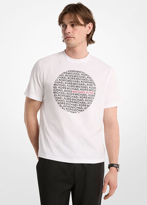 michael kors circle logo cotton jersey t shirt