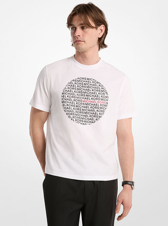 michael kors circle logo cotton jersey t shirt