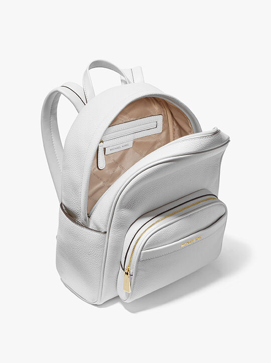 Bex Medium Pebbled Leather Backpack, OPTIC WHITE | Michael  display picture 2