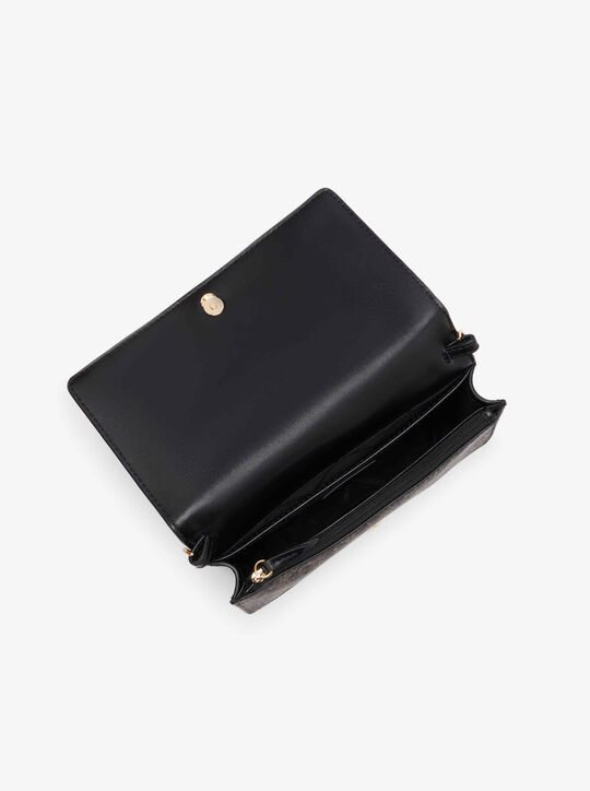 michael kors jet set medium metallic empire monogram crossbody bag